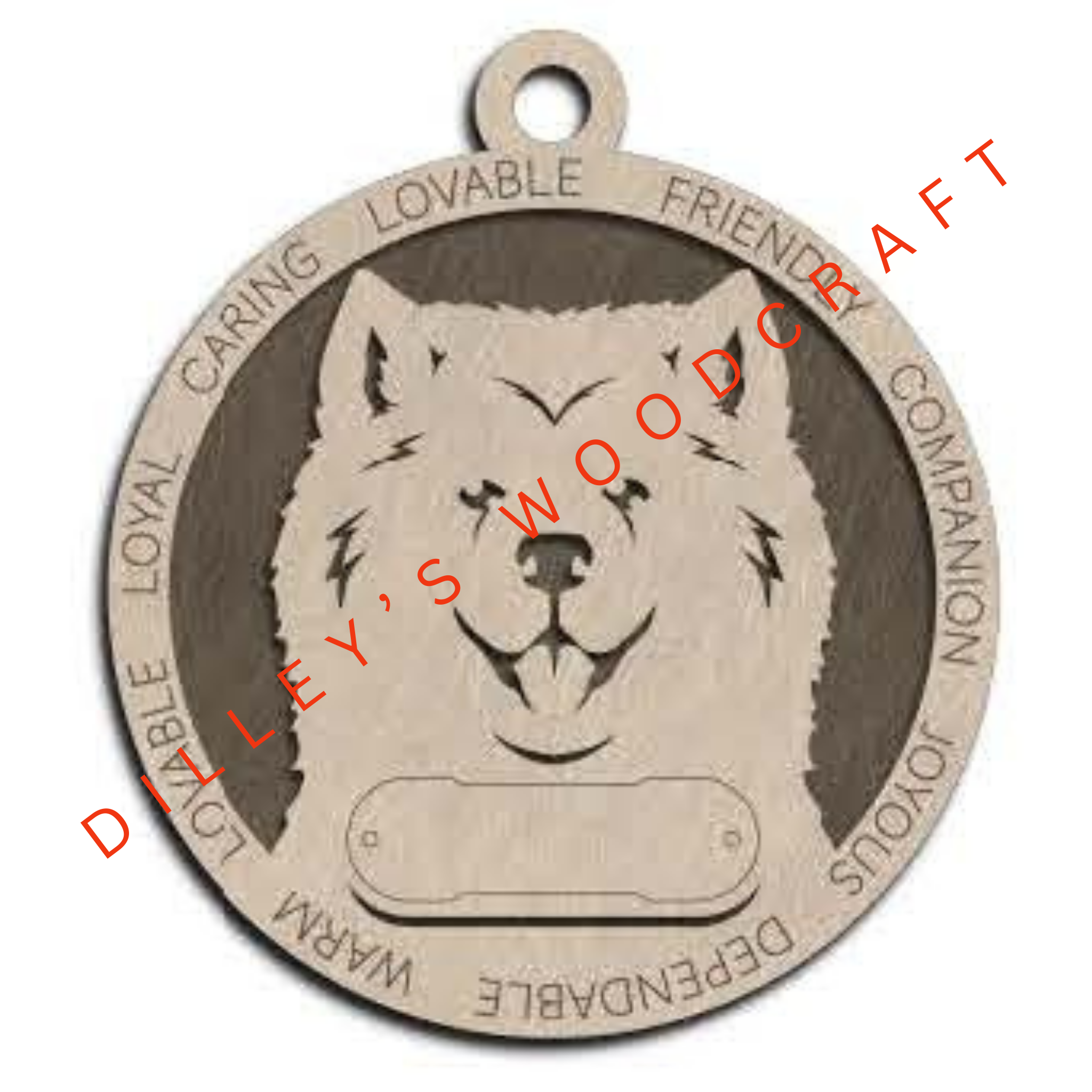 Dog Ornament Friendly (Plain Background) - Samoyed