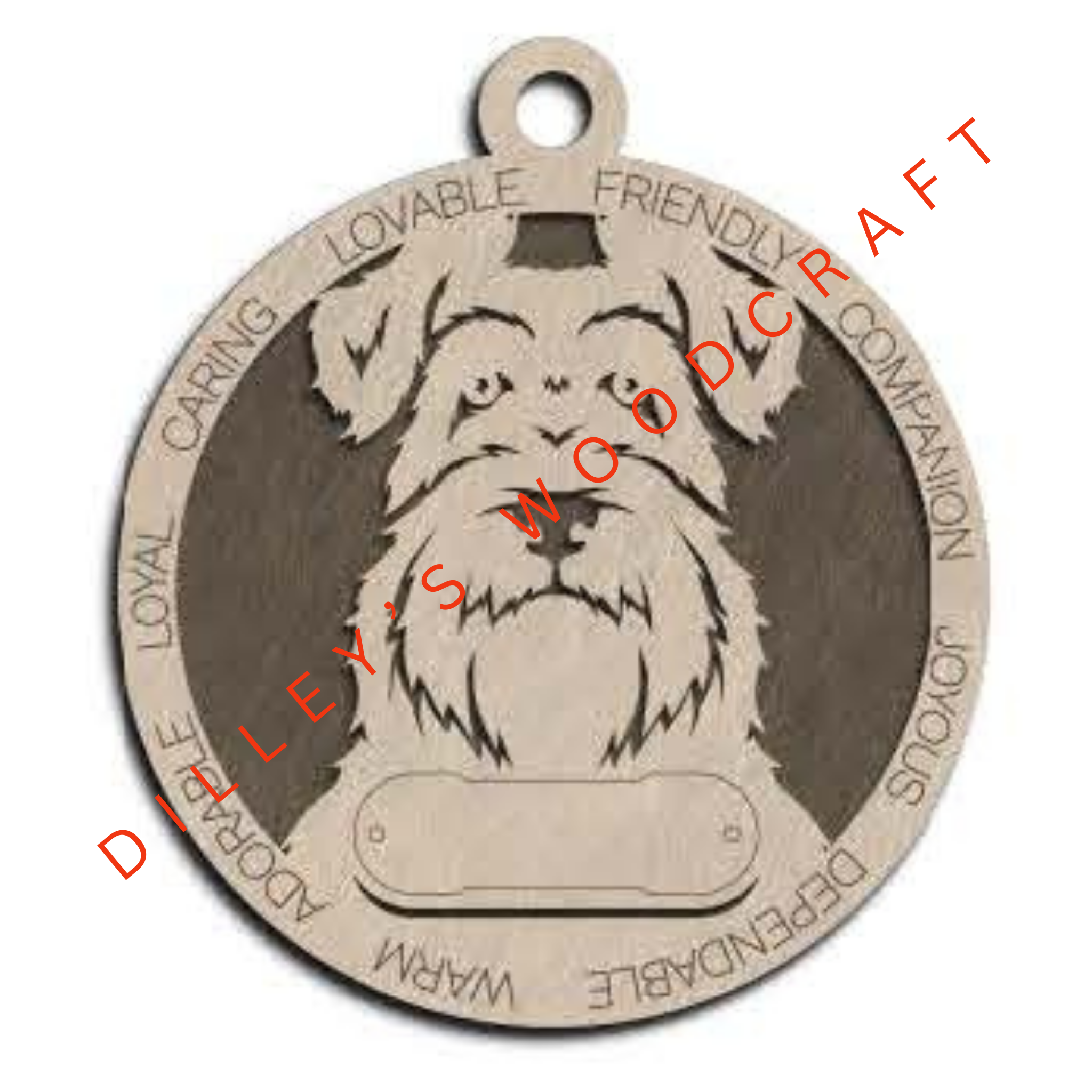 Dog Ornament Friendly (Plain Background) - Schnauzer