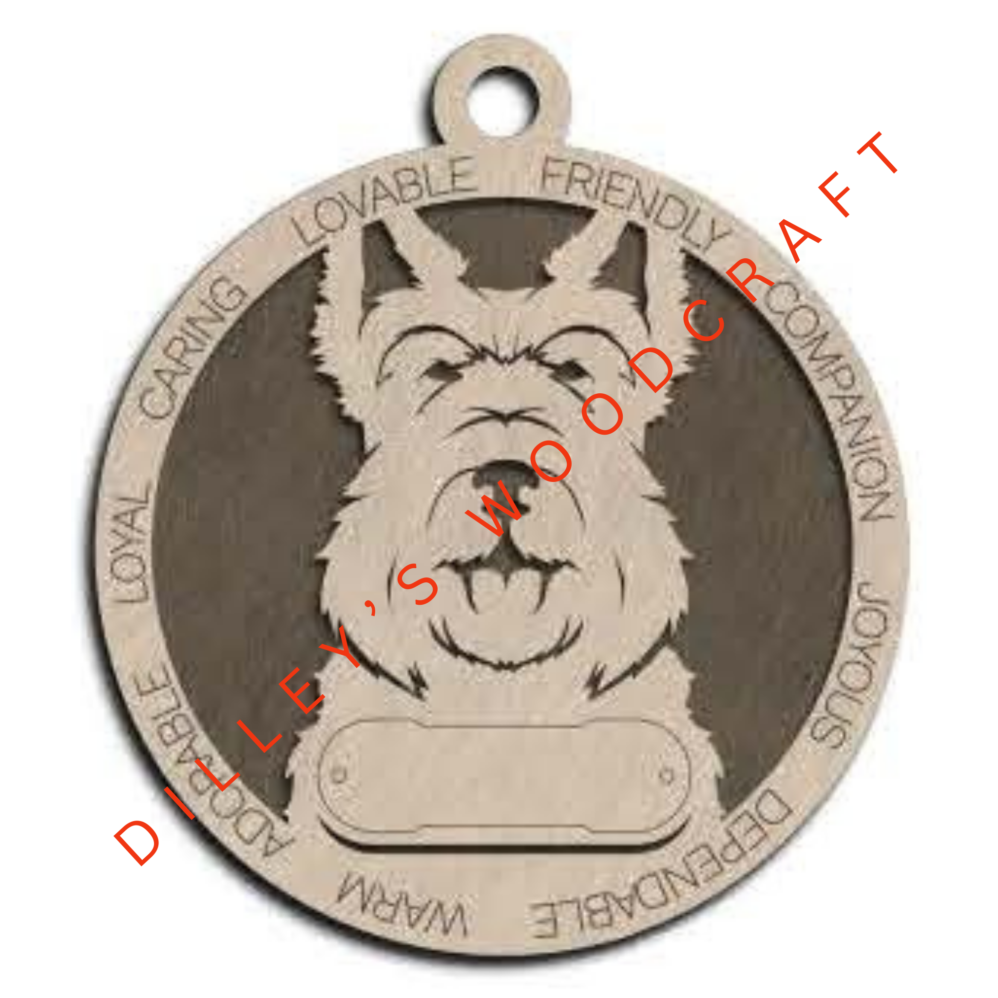 Dog Ornament Friendly (Plain Background) - Scottish Terrier