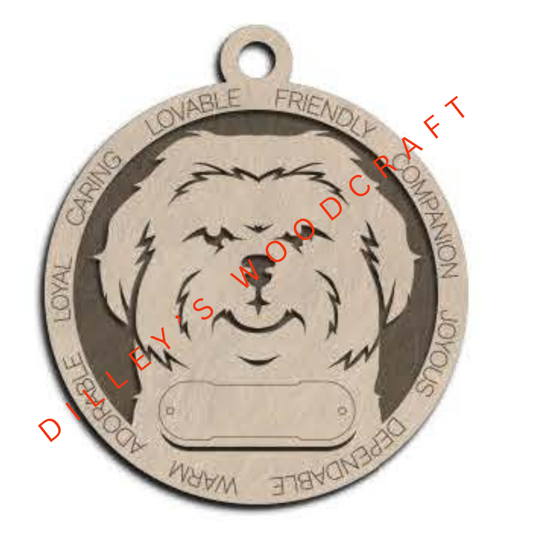 Dog Ornament Friendly (Plain Background) - Shih Tzu