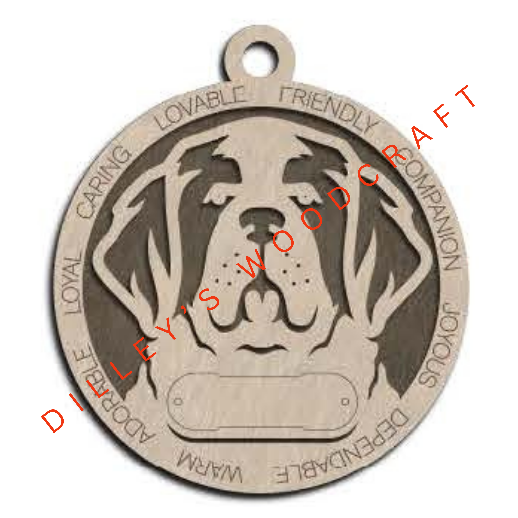 Dog Ornament Friendly (Plain Background) - St.Bernard