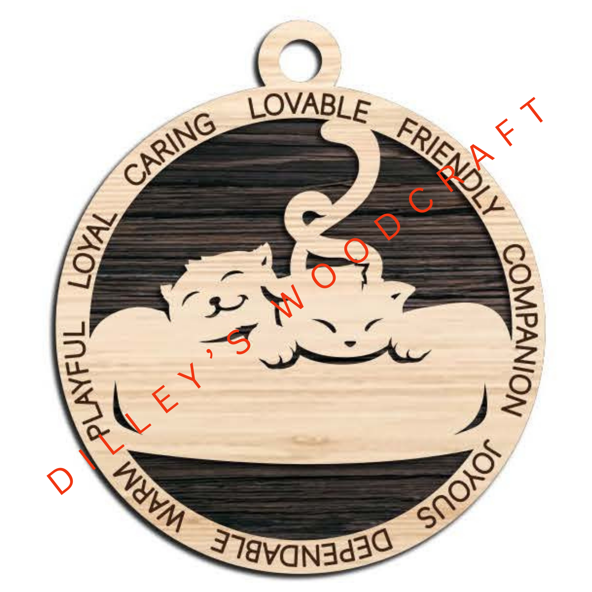 Cuddly Cat Ornament  - Two Kittens