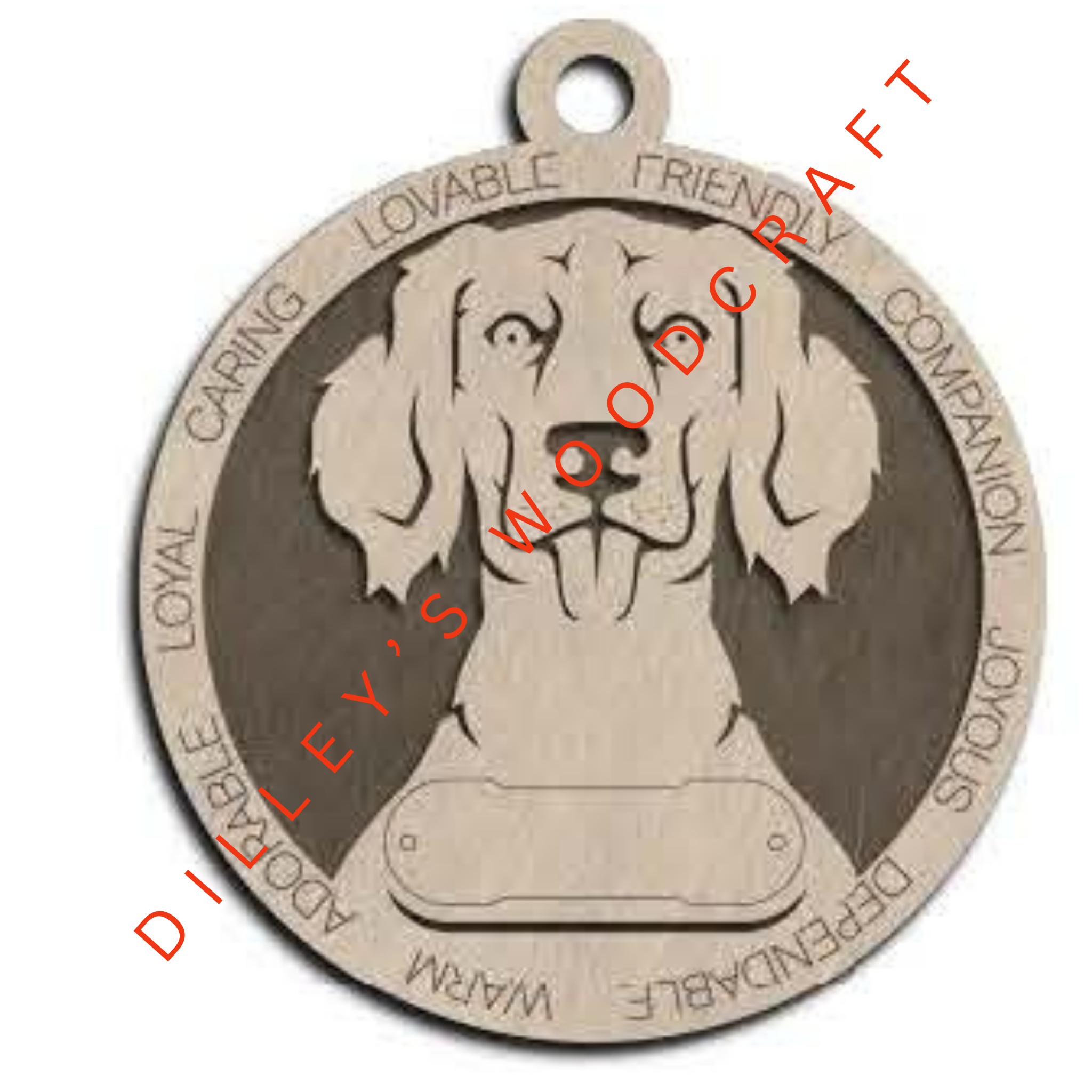 Dog Ornament Friendly (Plain Background) - Weimaranier (Long Hair)