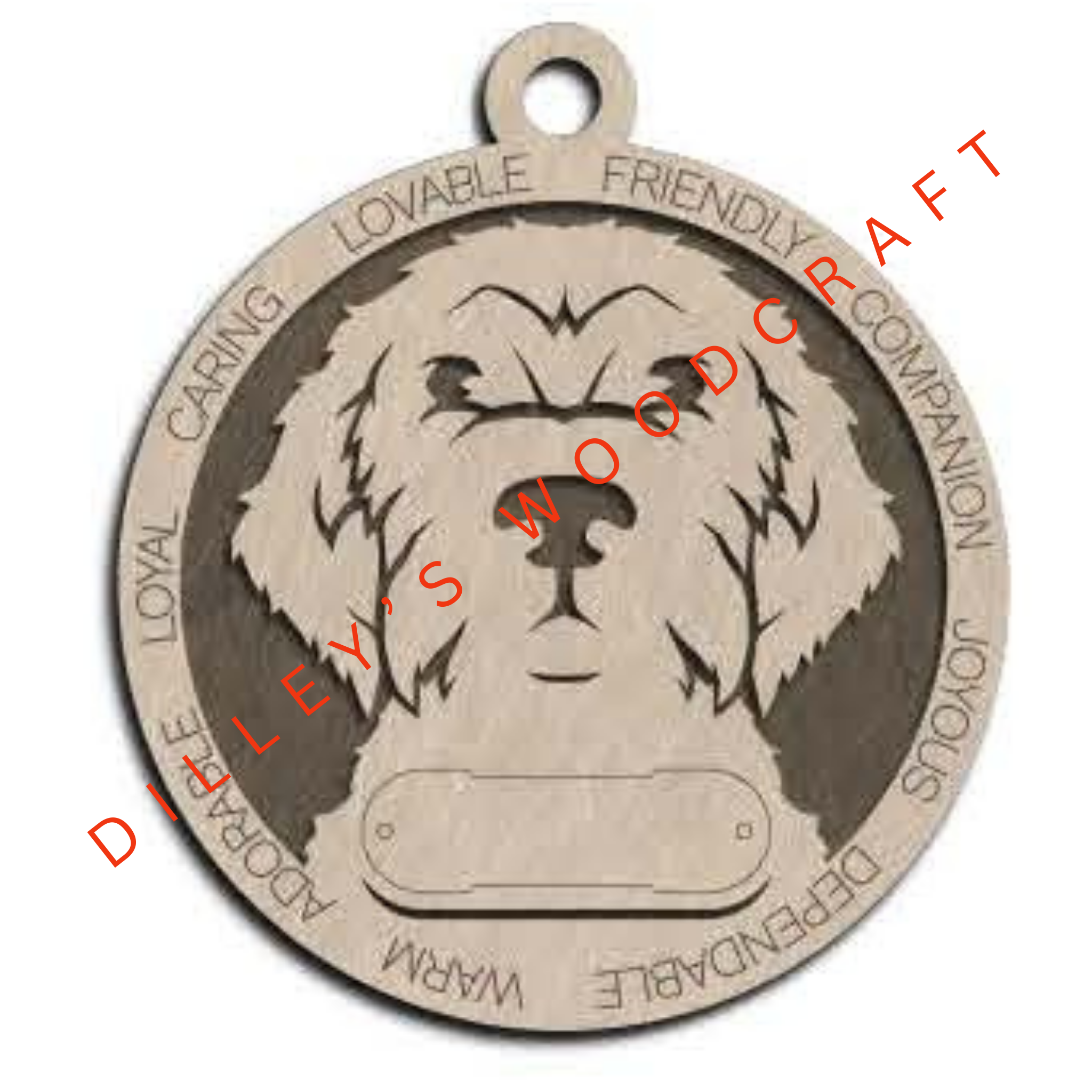 Dog Ornament Friendly (Plain Background) - Wiredhaired Pointing Griffin