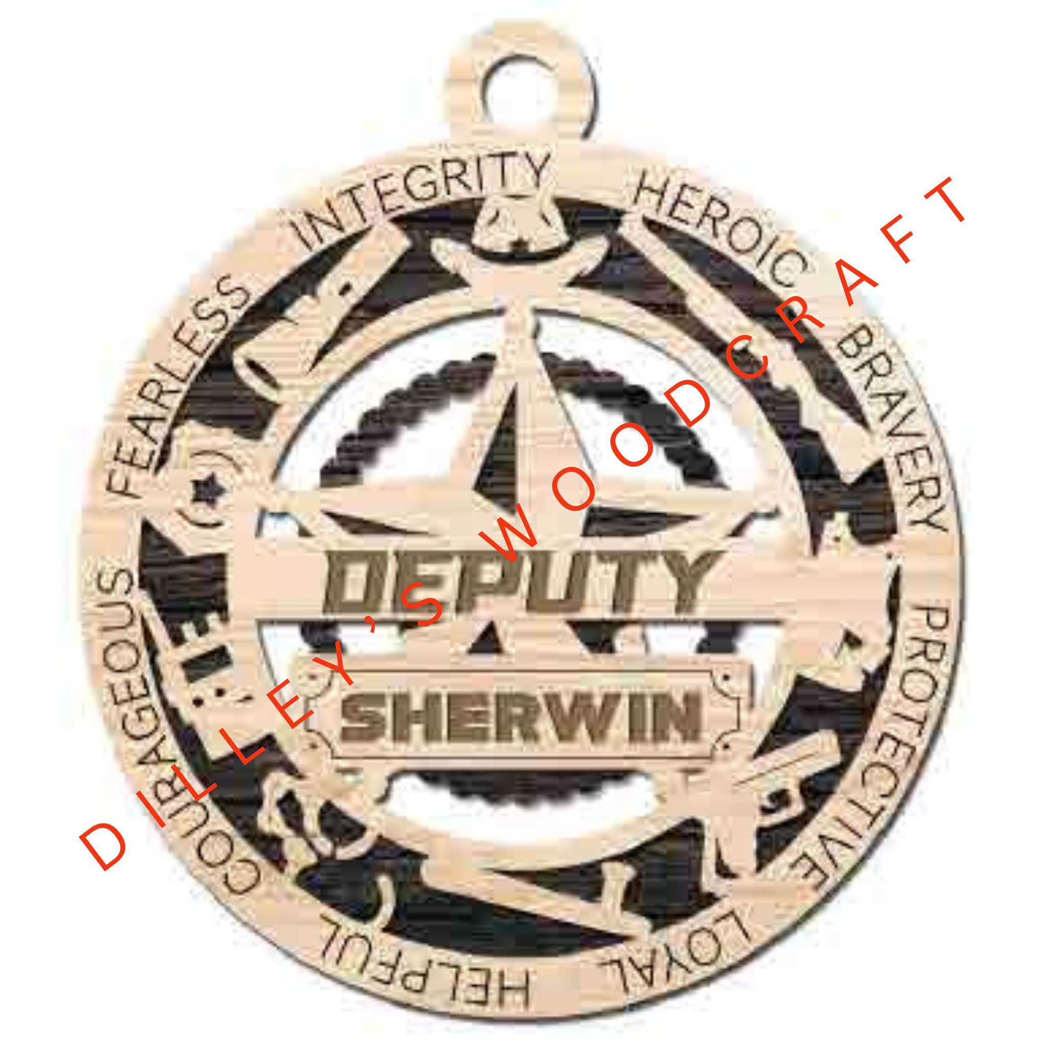 First Responder Ornament - 5-Star Deputy (Double Layer)