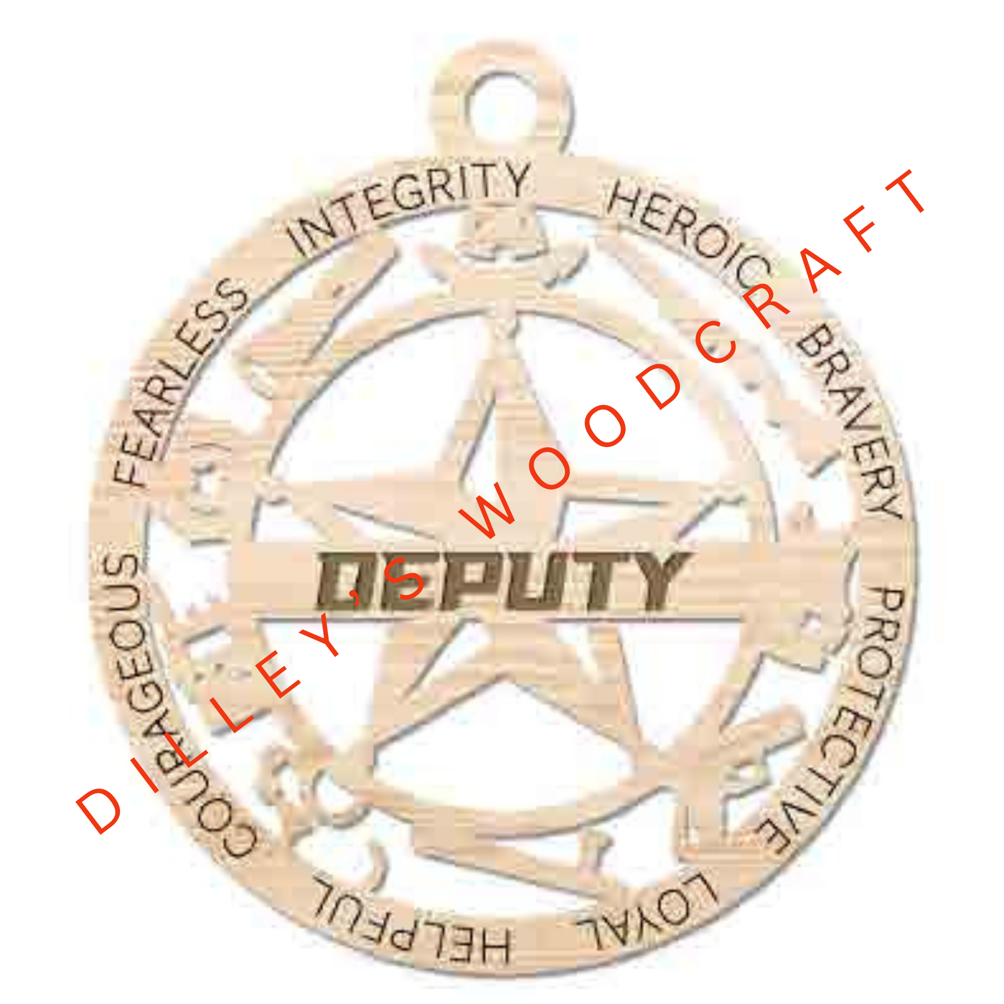 First Responder Ornament - 5-Star Deputy (Single Layer)