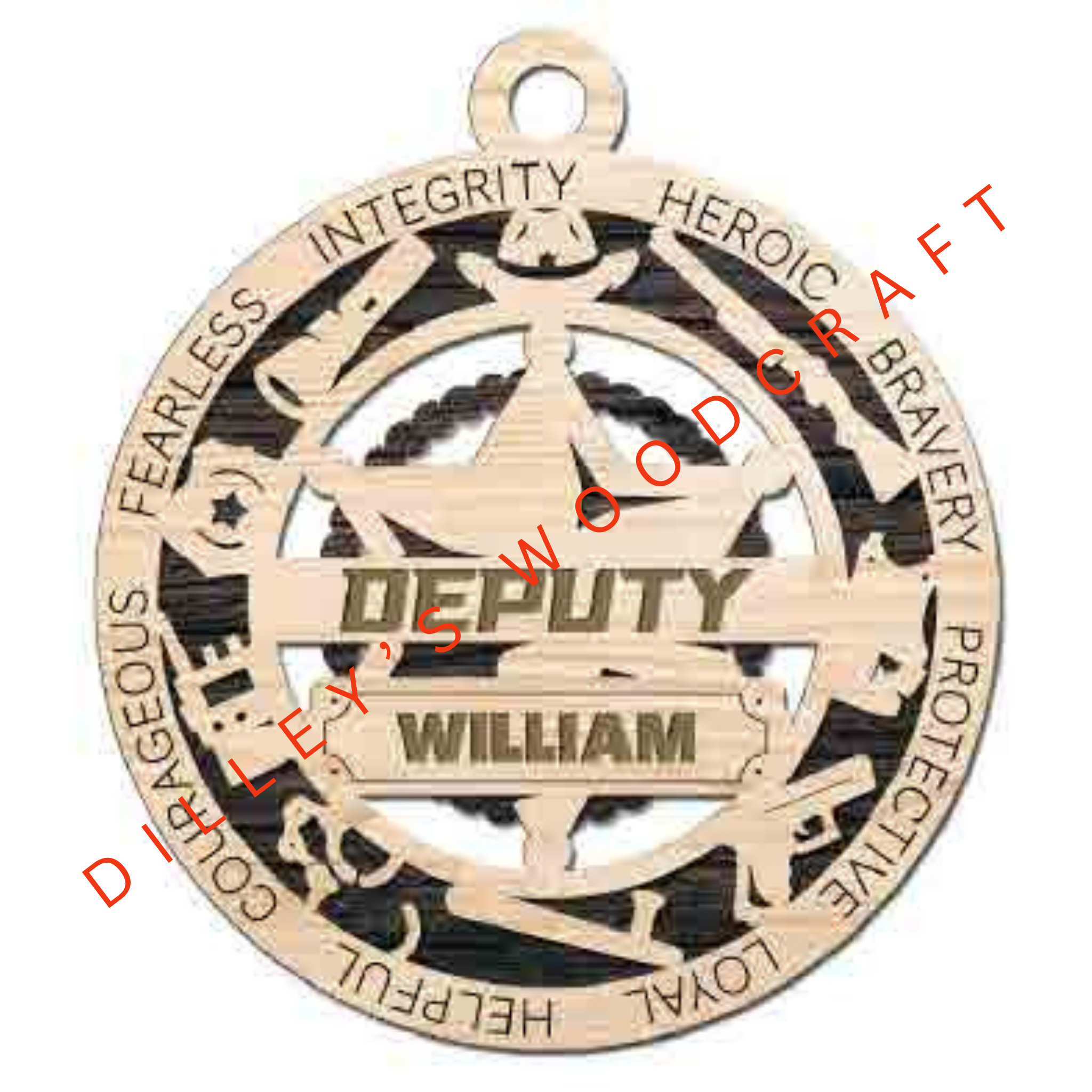First Responder Ornament - 6-Star Deputy (Double Layer)