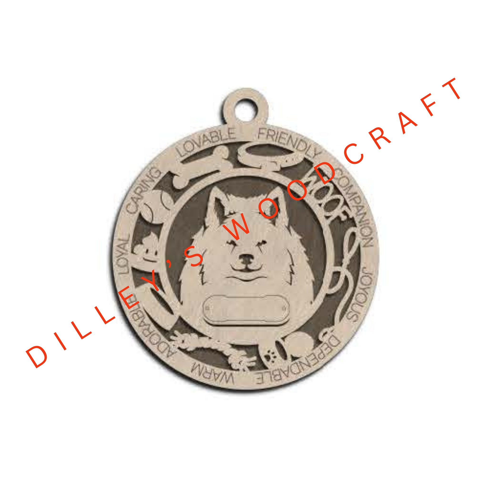 Dog Ornament Friendly - American Eskimo