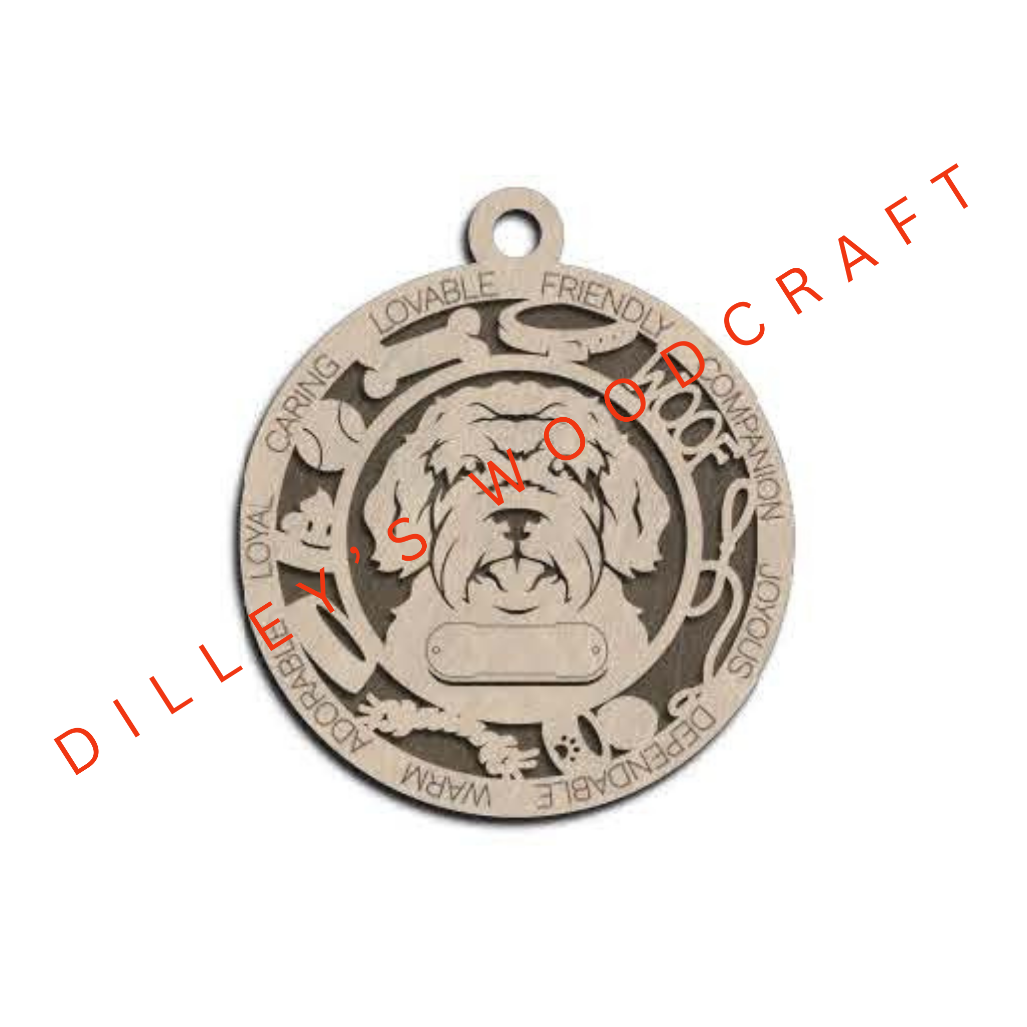 Dog Ornament Friendly - Australian Doodle