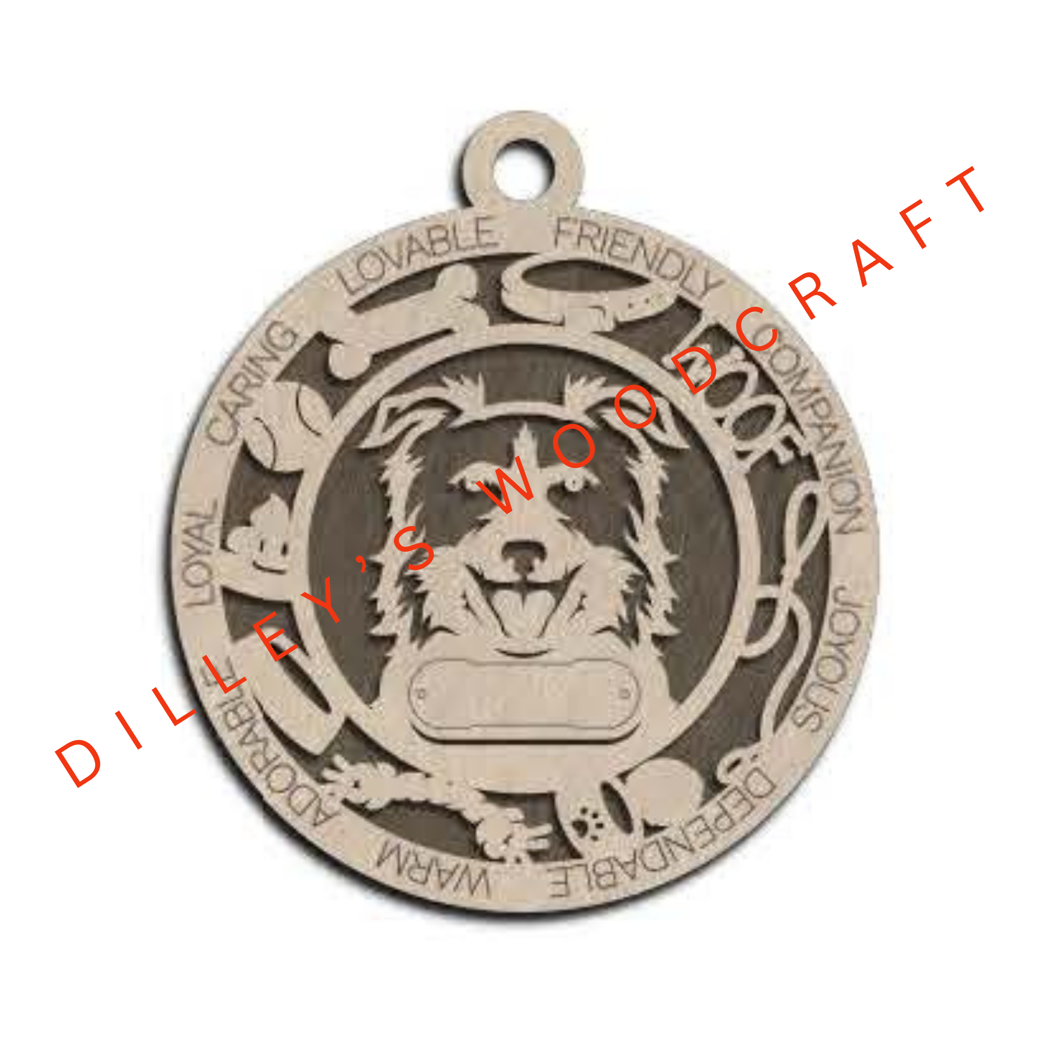 Dog Ornament Friendly - Border Collie (Ears Down)