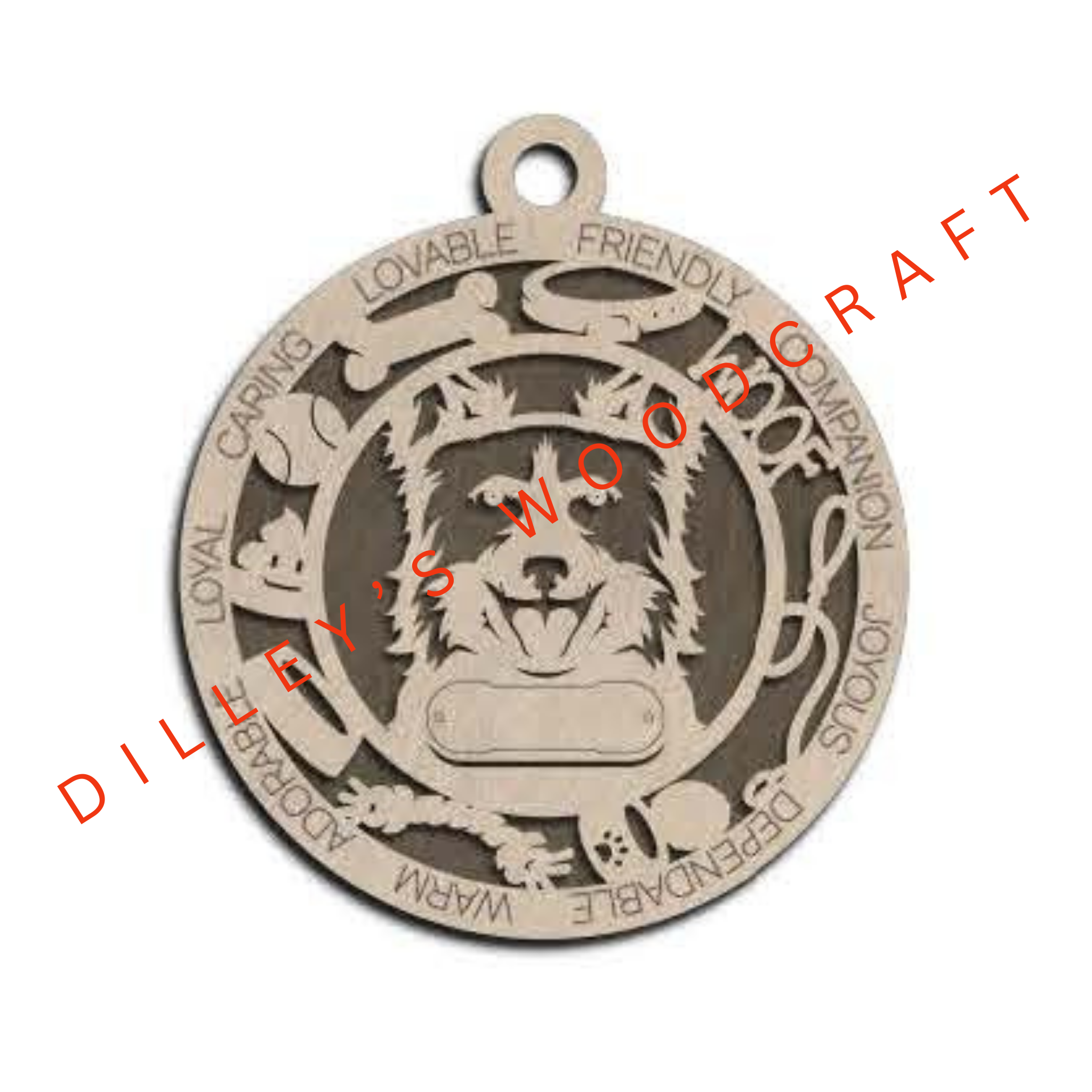 Dog Ornament Friendly - Border Collie (Ears Up)