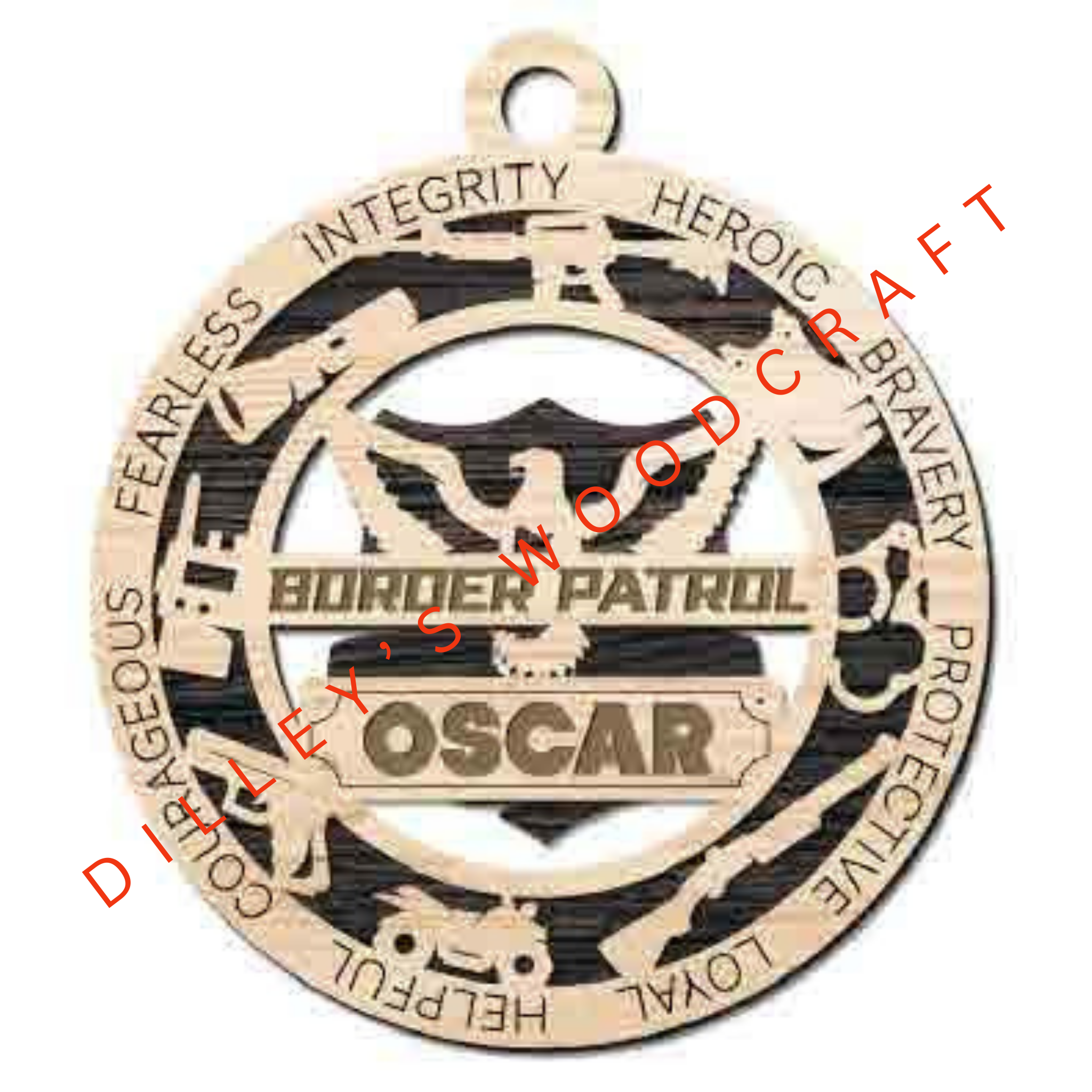 First Responder Ornament - Border Patrol (Double Layer)