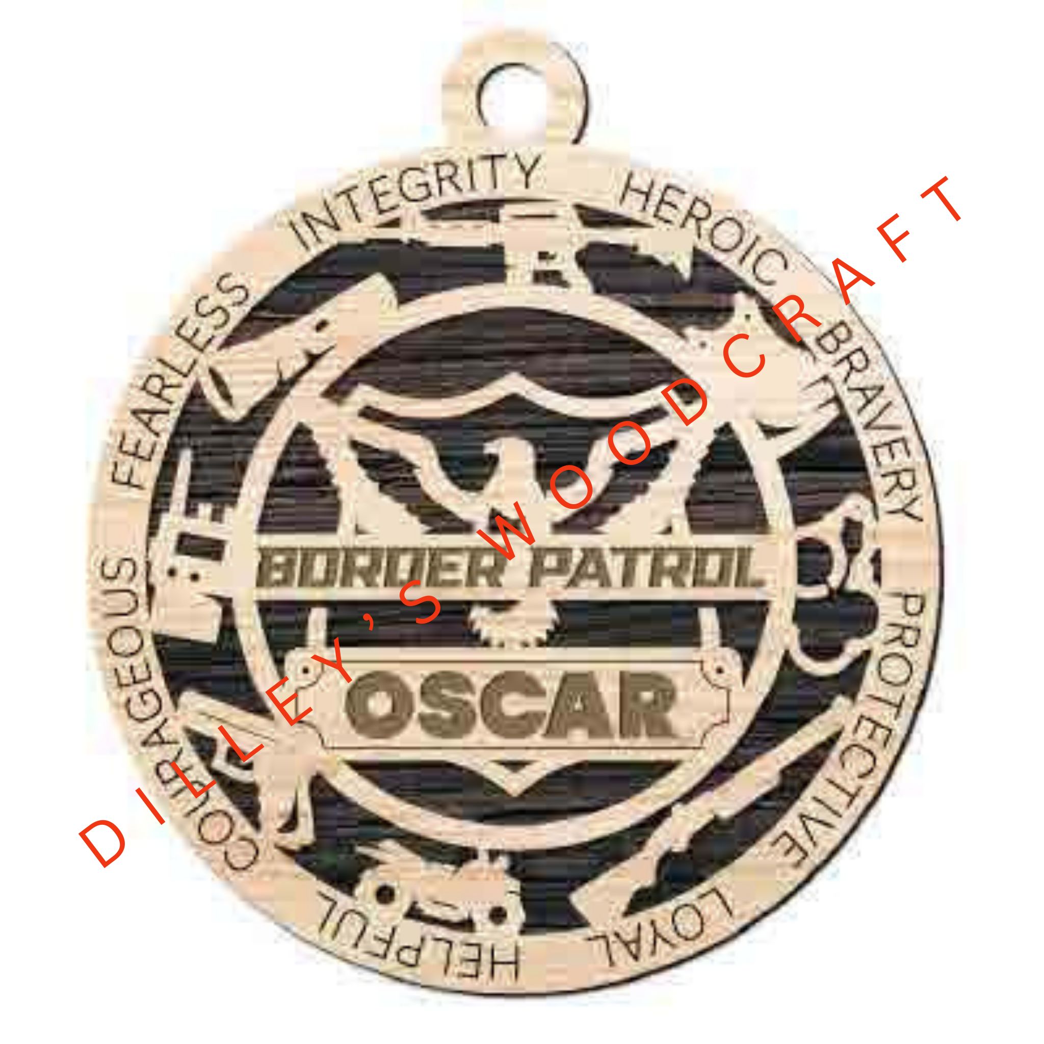 First Responder Ornament - Border Patrol (Single Layer)