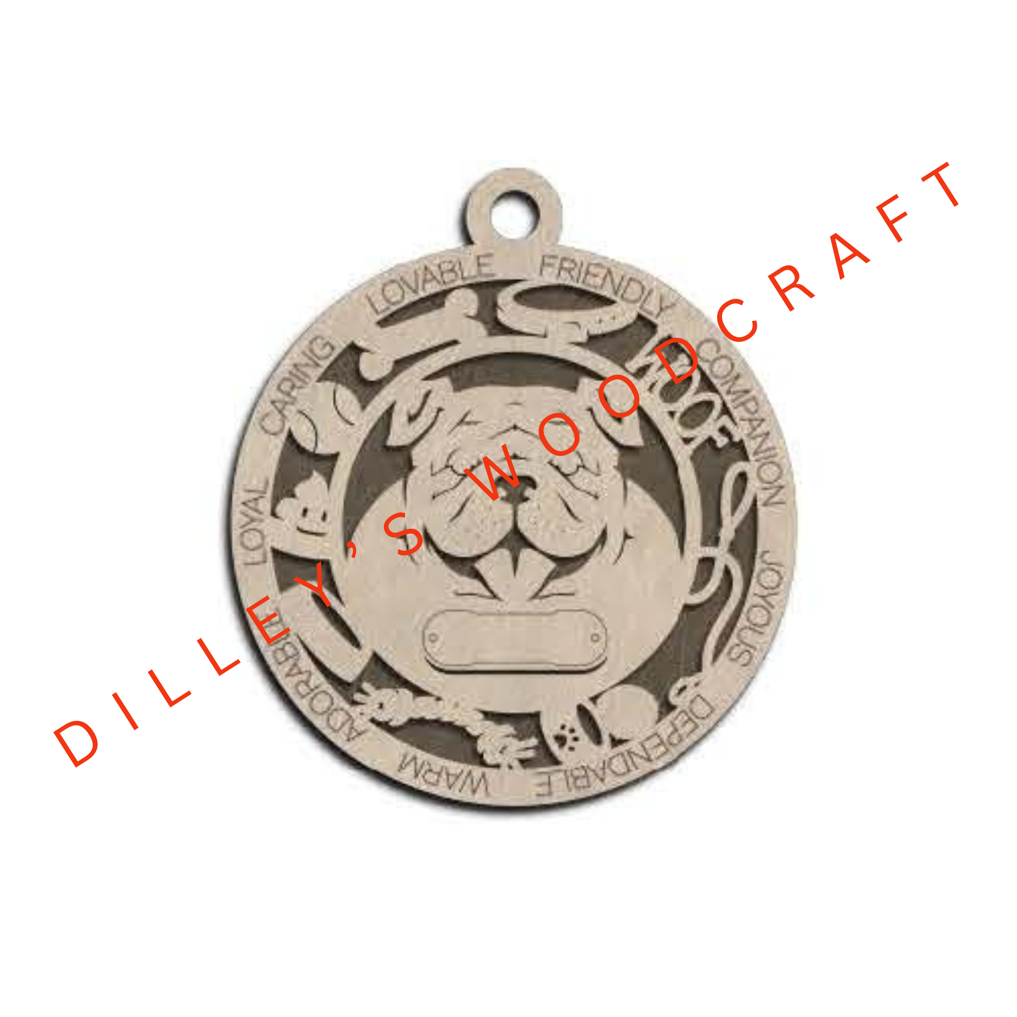 Dog Ornament Friendly - Brahma Bully (Natural)