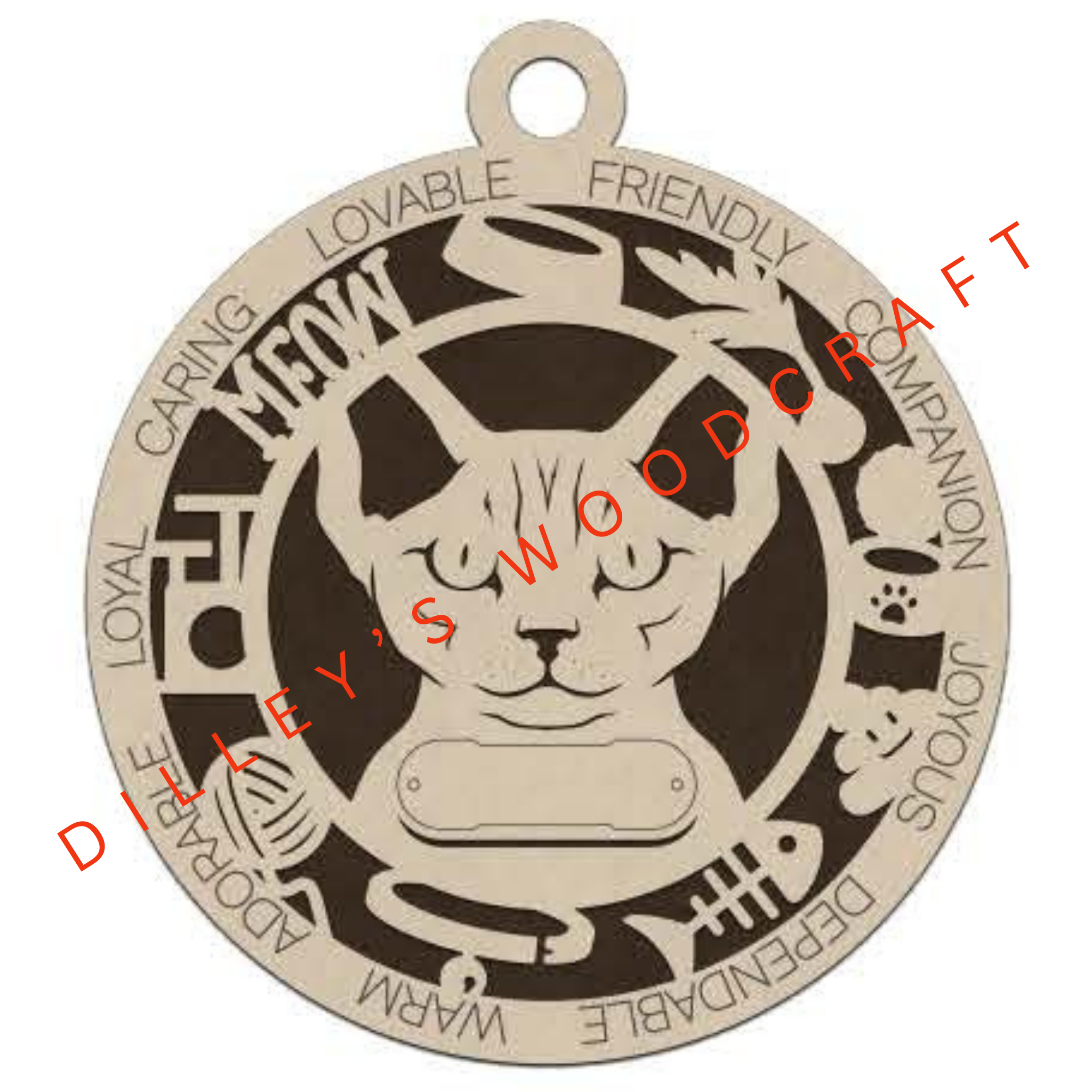 Cat Ornament Friendly - Devon Rex Cat