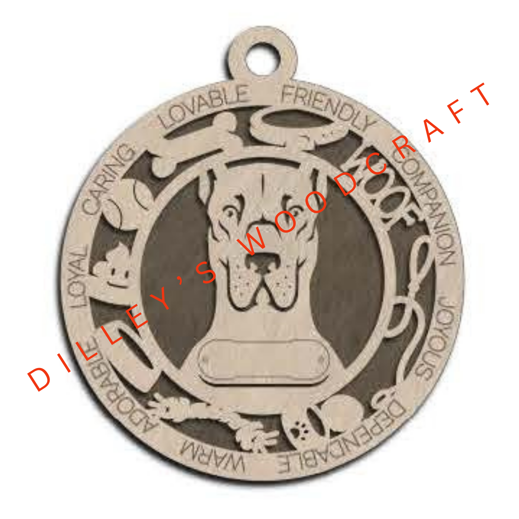 Dog Ornament Friendly - Great Dane (Cropped)