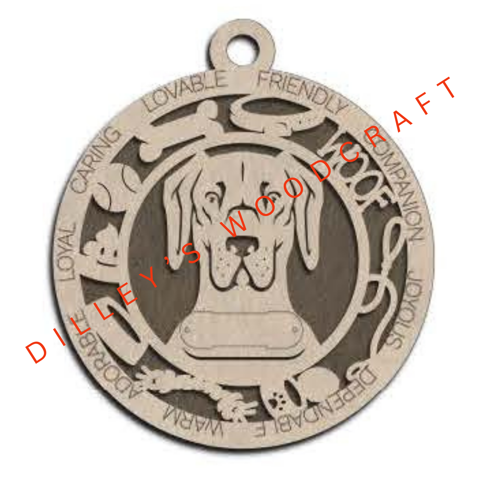 Dog Ornament Friendly - Great Dane (Natural)