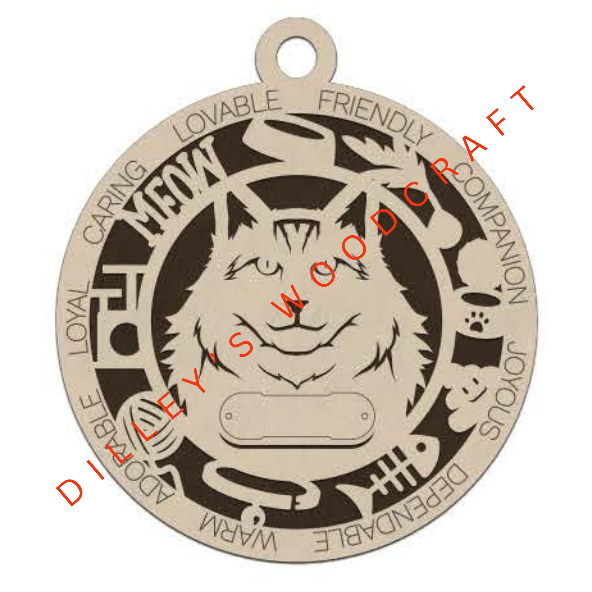 Cat Ornament Friendly - Maine Coon Cat