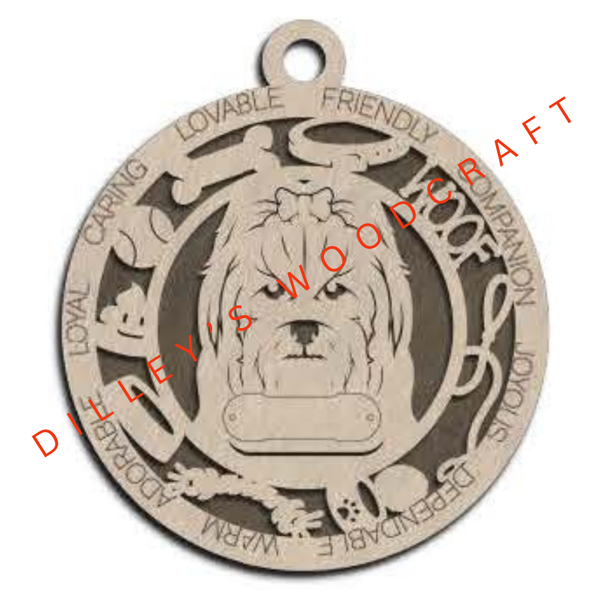 Dog Ornament Friendly - Maltese v1 (Long Hair)