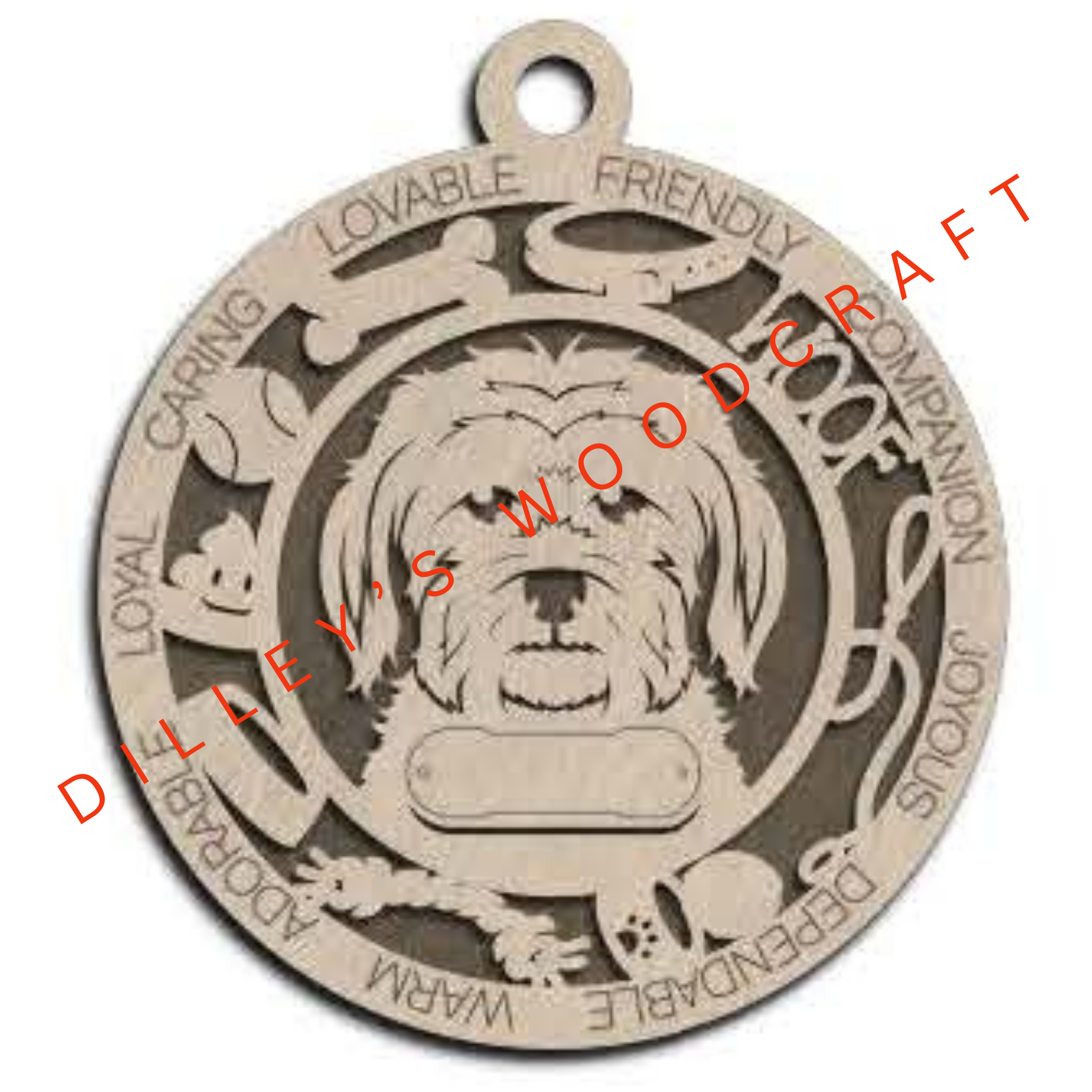 Dog Ornament Friendly - Maltese v1 (Short Hair)