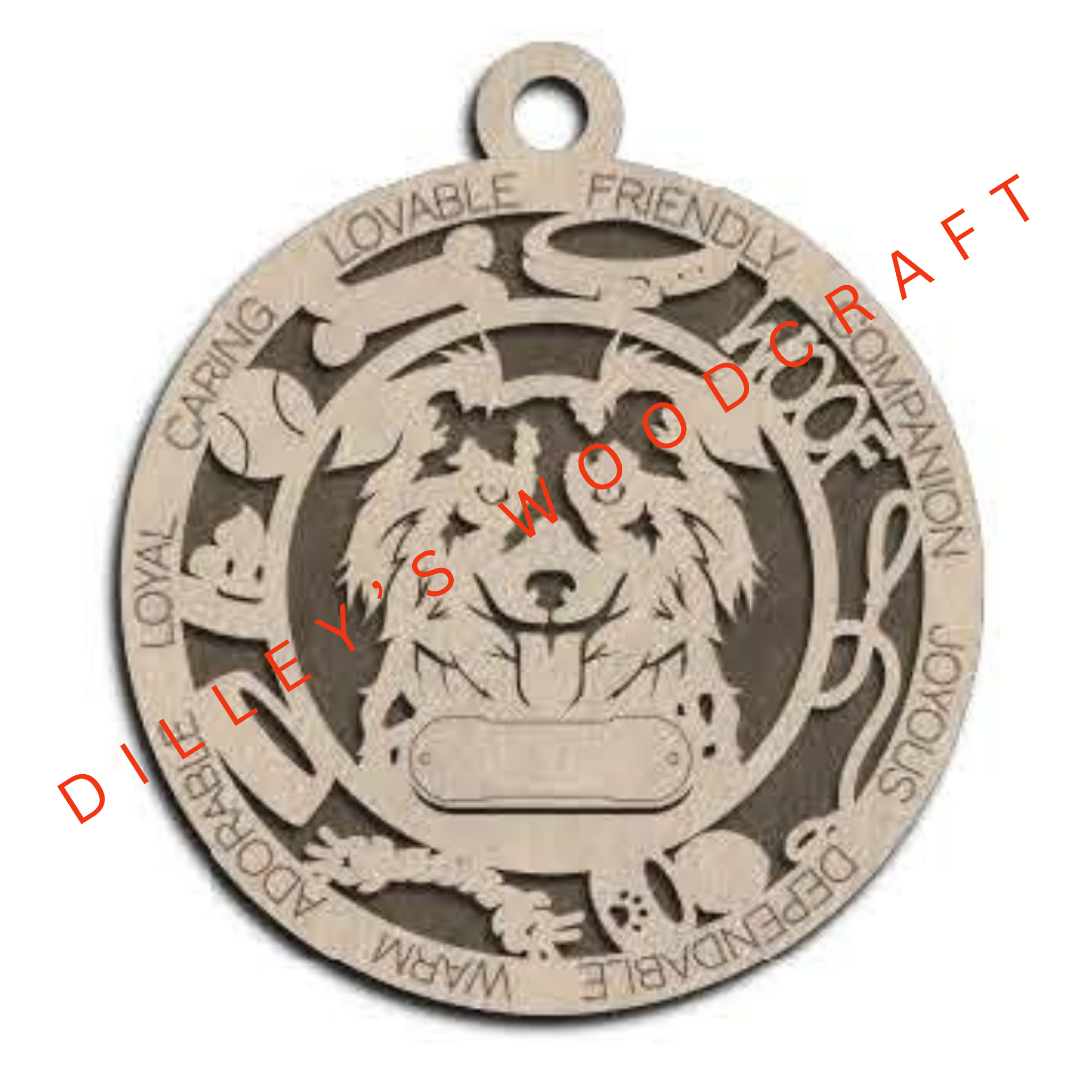 Dog Ornament Friendly - Miniature American Shepherd