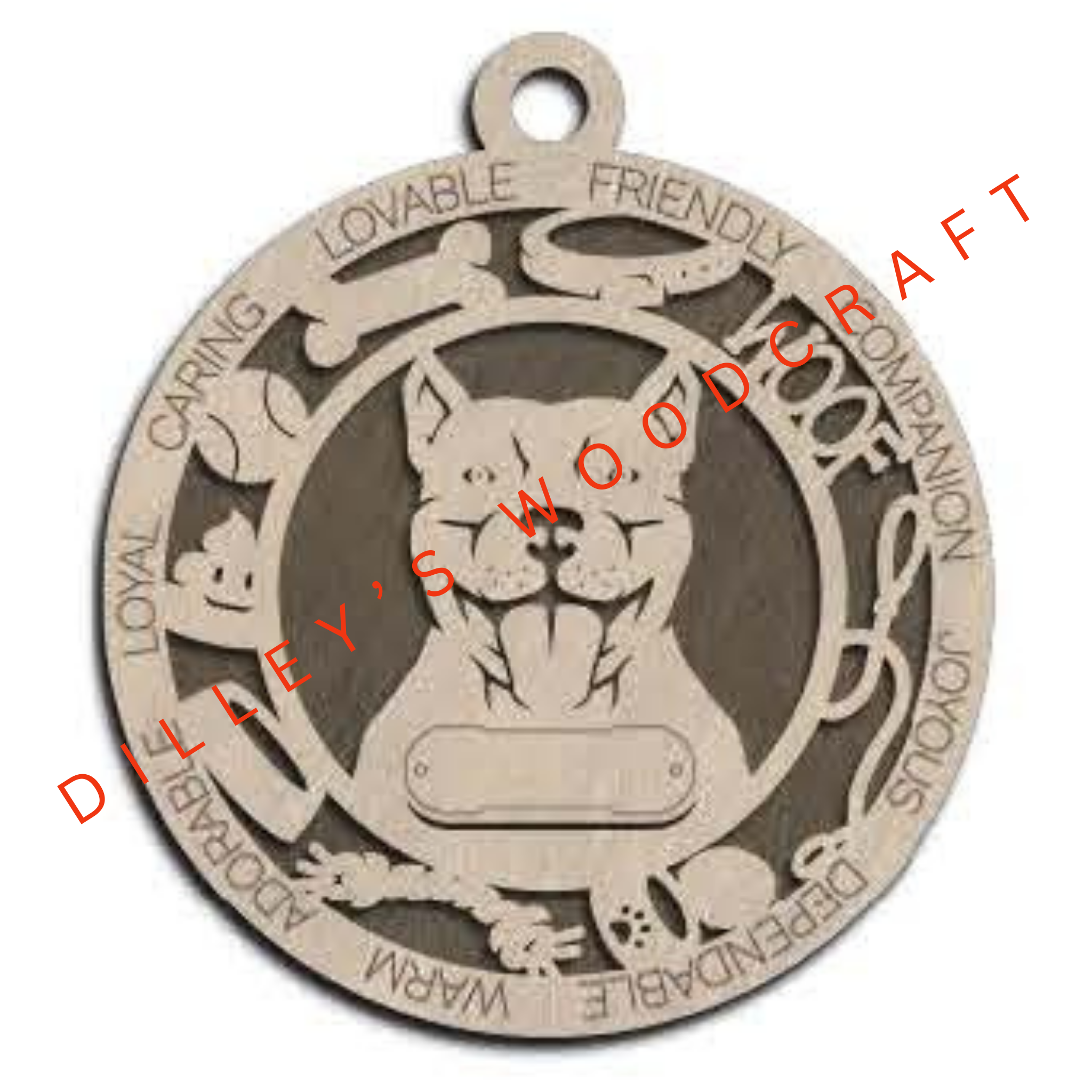 Dog Ornament Friendly - Pitbull (Cropped)