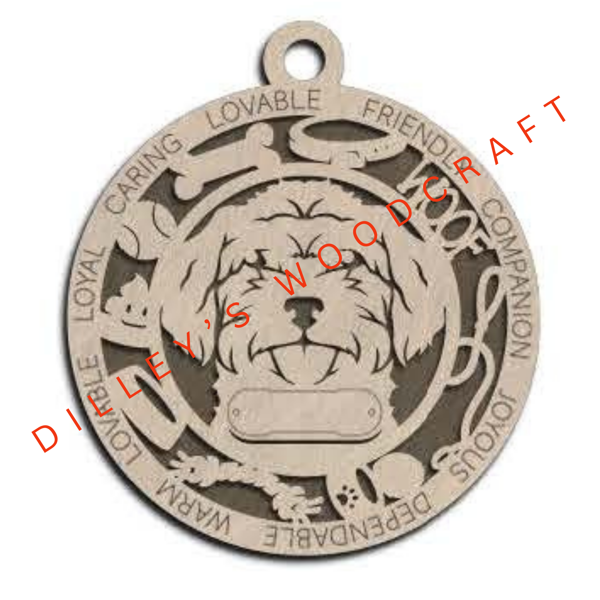 Dog Ornament Friendly - Schnauzer Doodle
