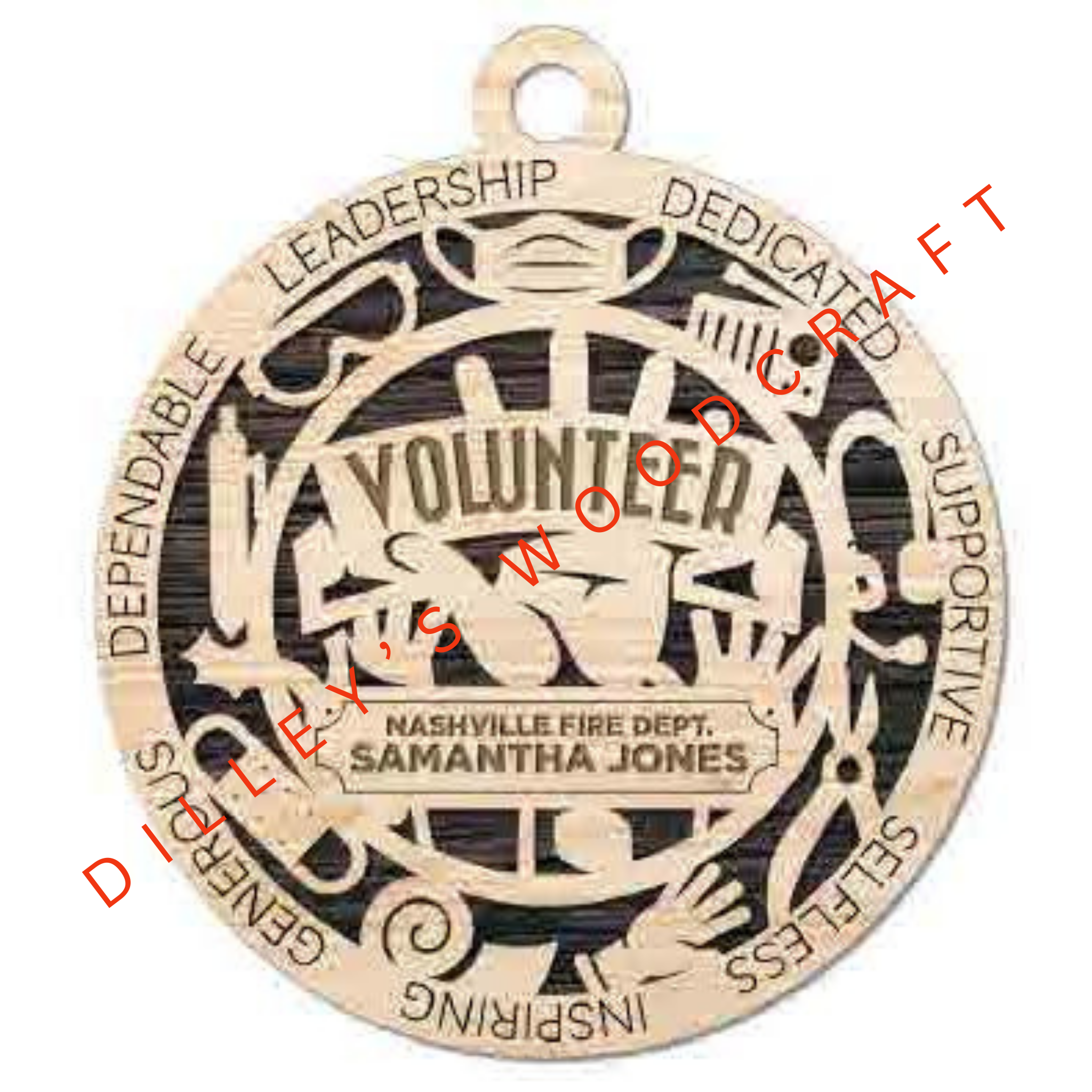 Military Ornament - Volunteer (Single Layer)