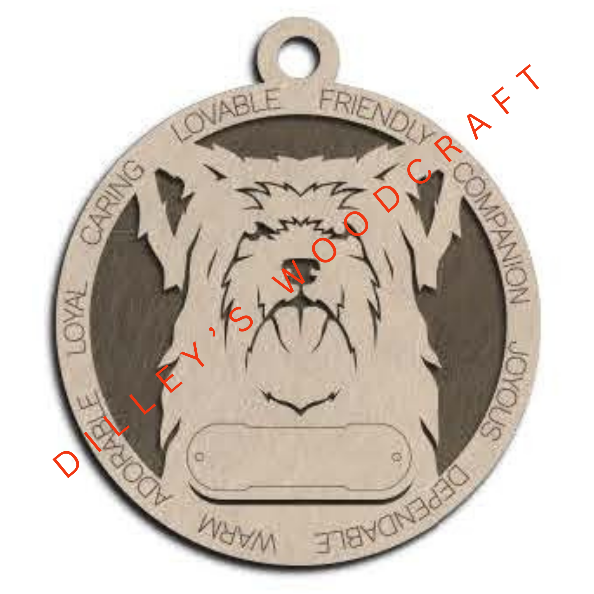 Dog Ornament Friendly (Plain Background) - Yorkshire Terrier (Long Hair)