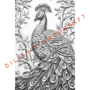 Peacock Rectangle Engraving Board
