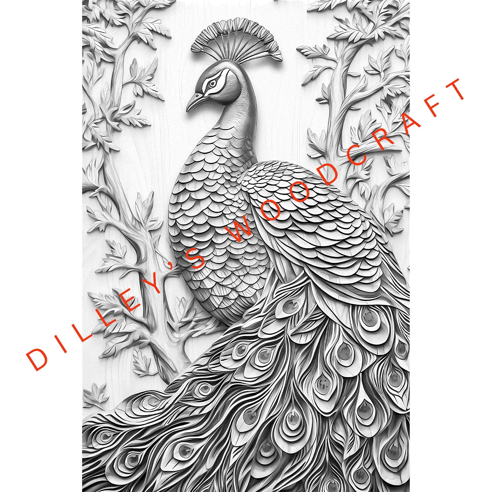 Peacock Rectangle Engraving Board