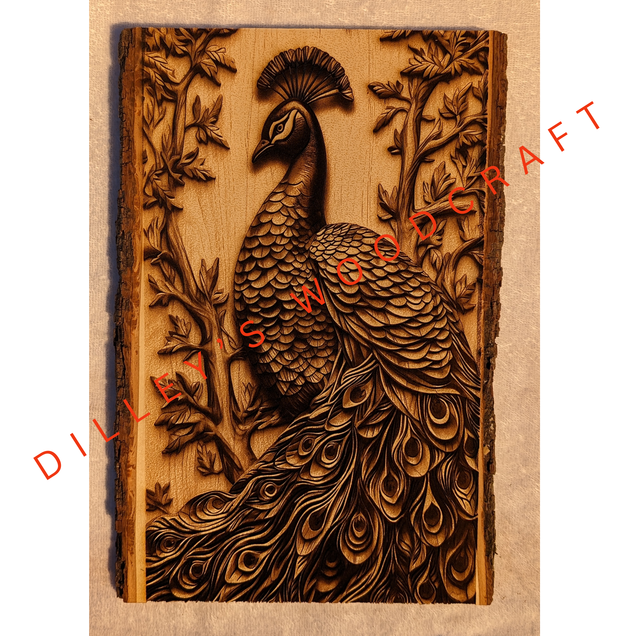 Peacock Rectangle Engraving Board