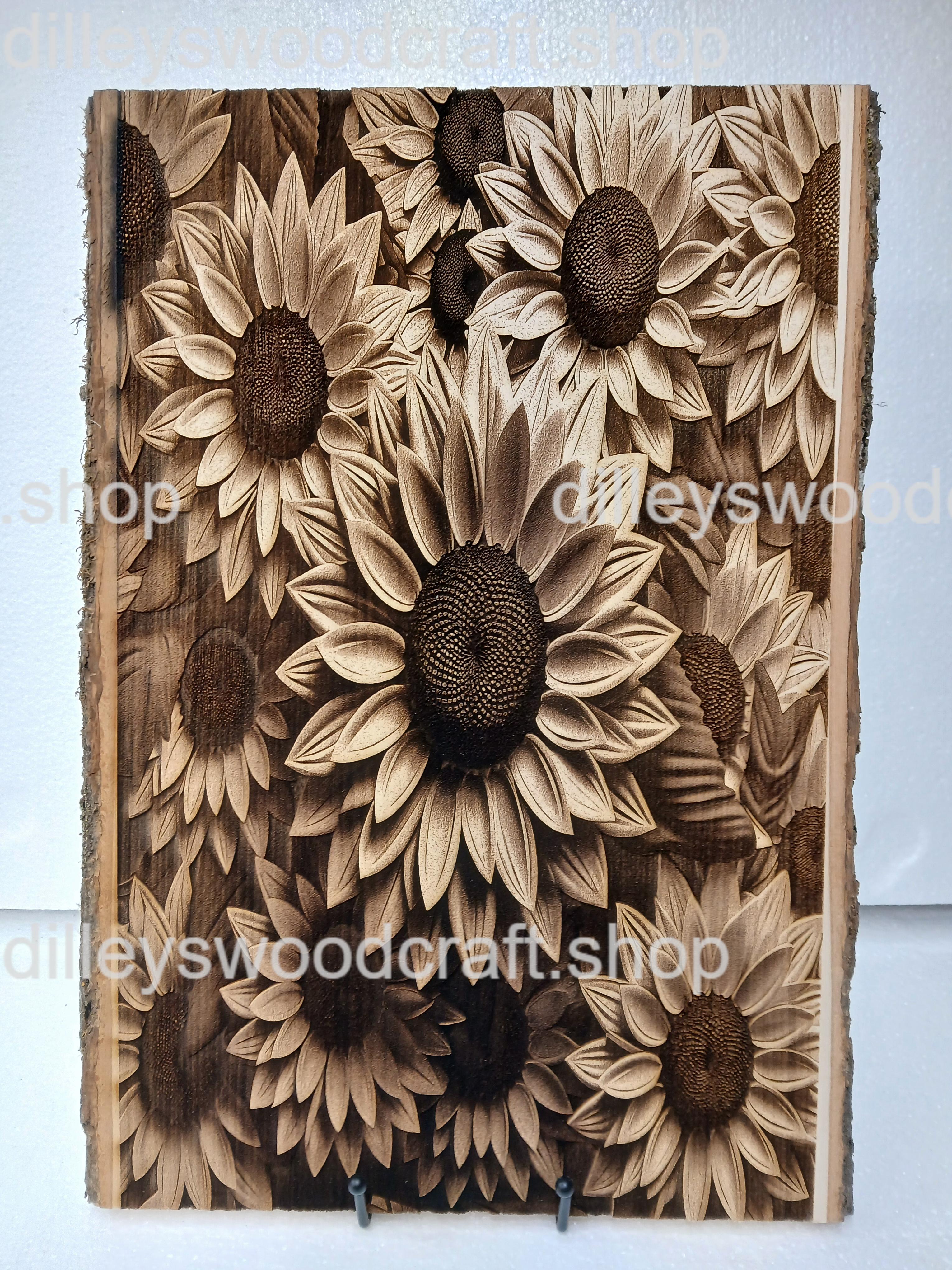Sunflowers Engraving
