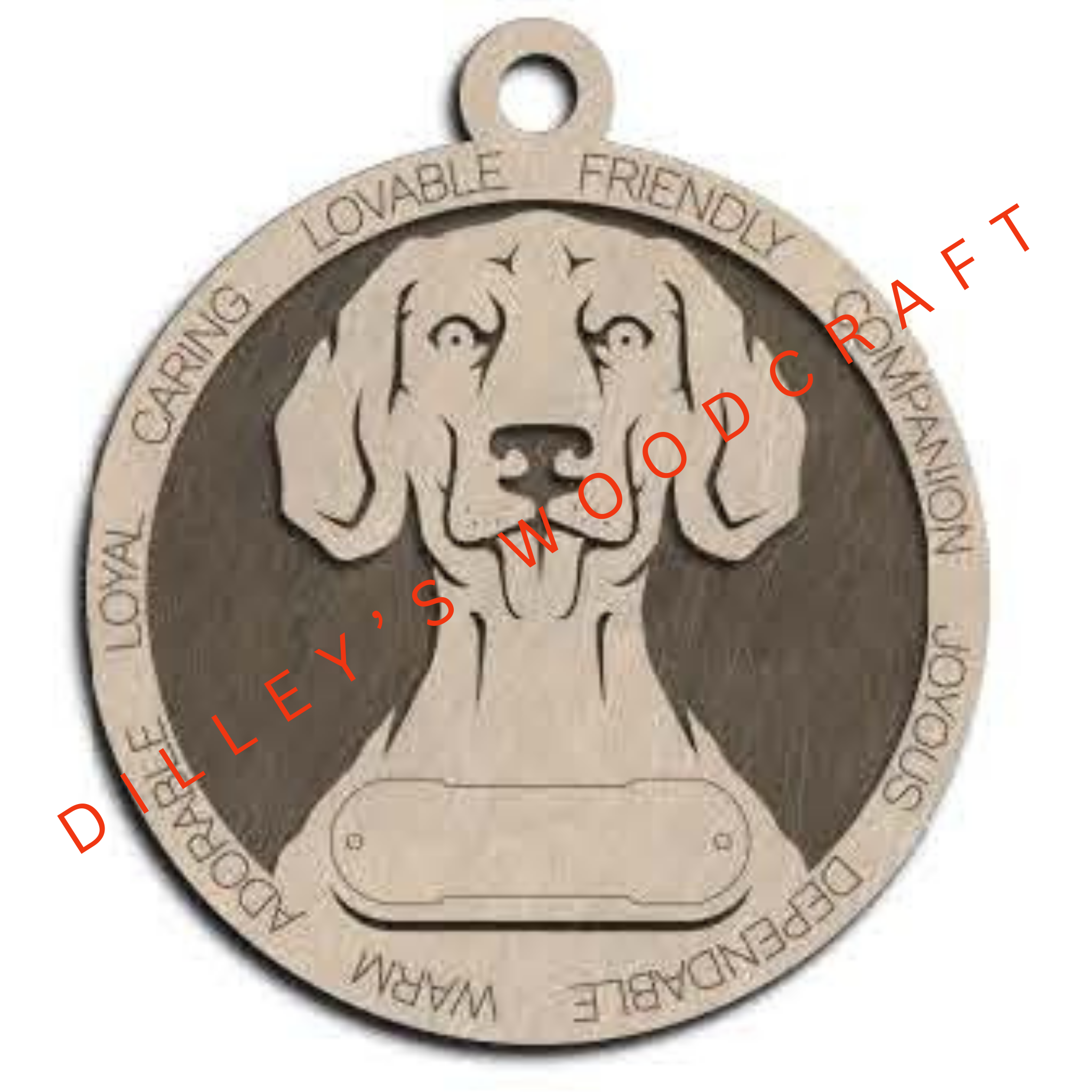 Dog Ornament Friendly (Plain Background) - Weimaranier (Short Hair)