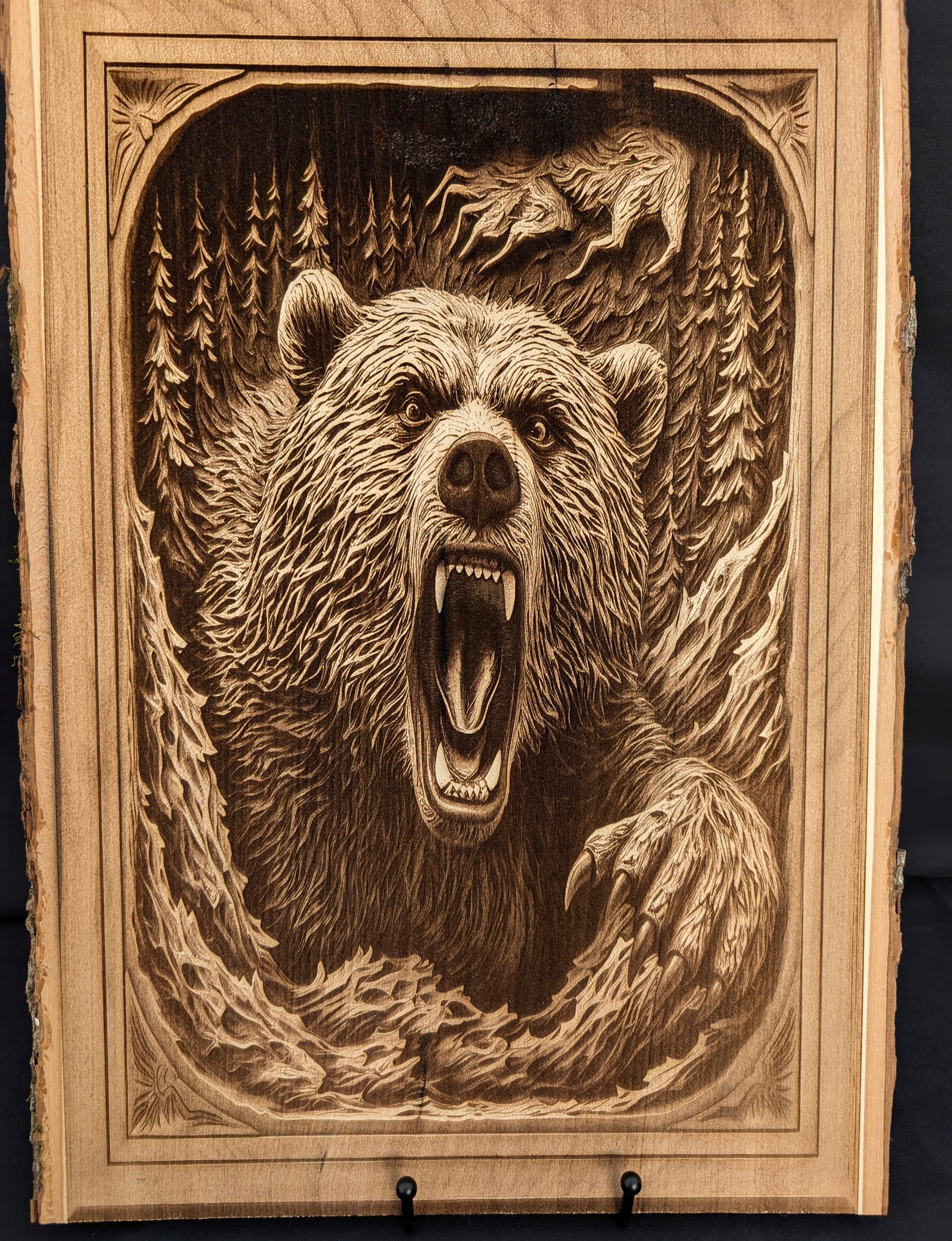 Black Bear Framed Engraving Board