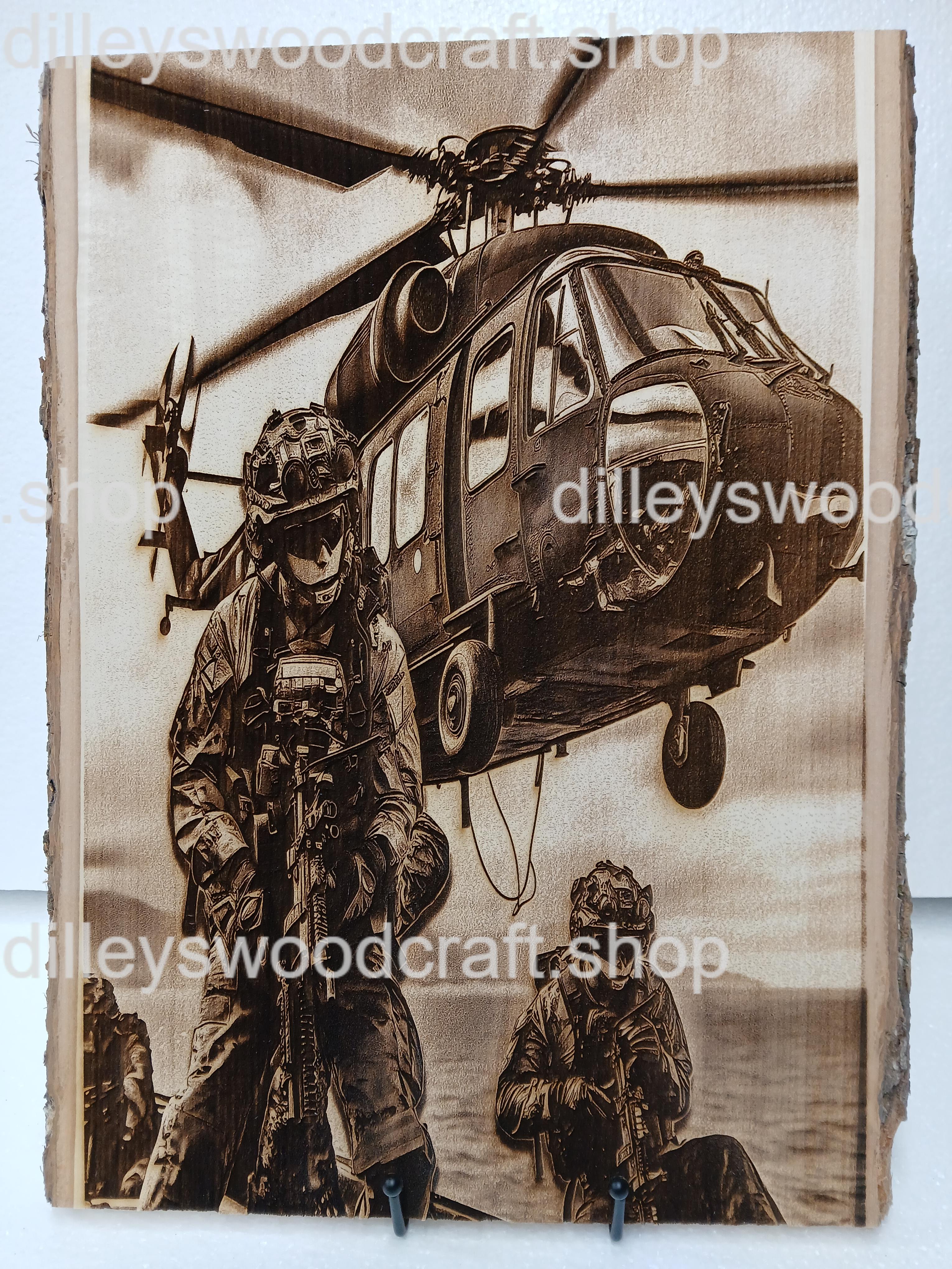 Military Helicopter Engraving Board