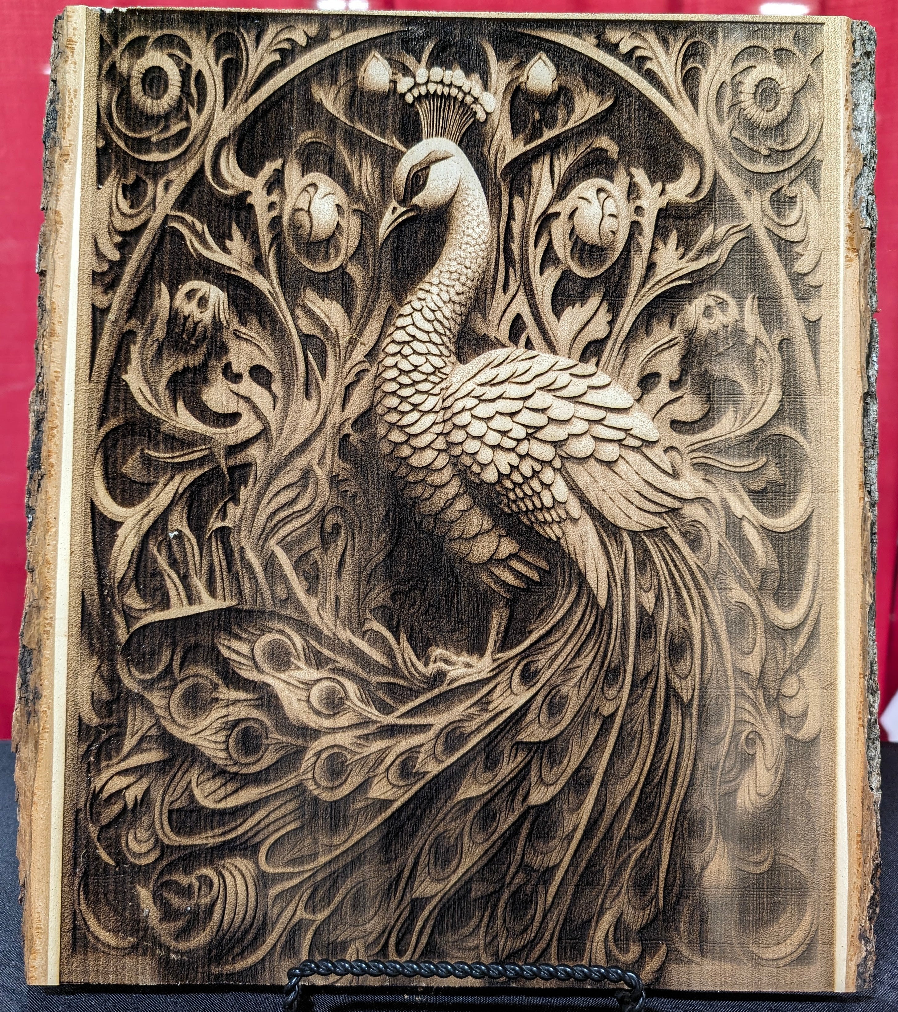 Elegant Peacock Engraving Board