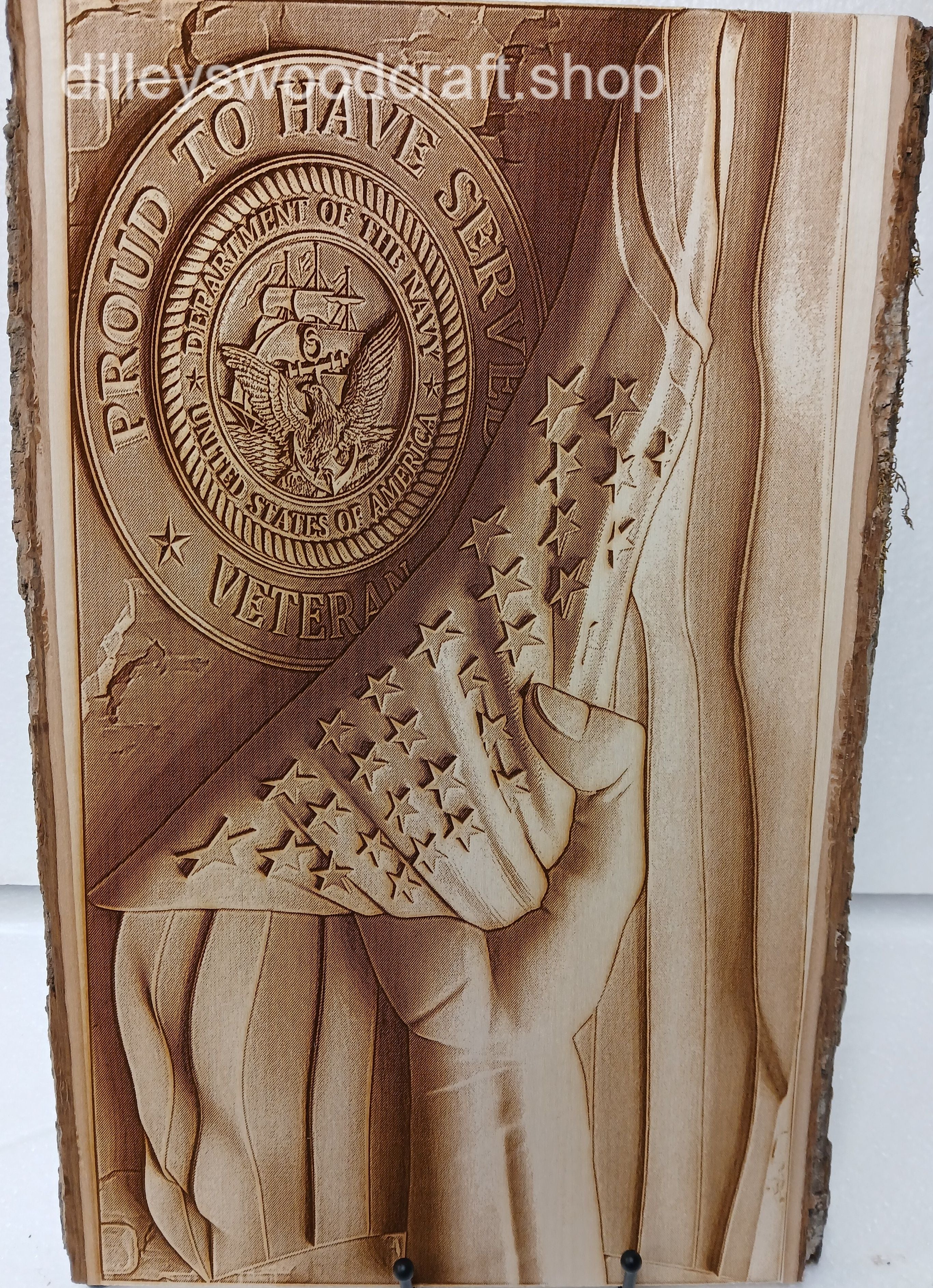Navy Veteran Flag Soldier Engraving Board