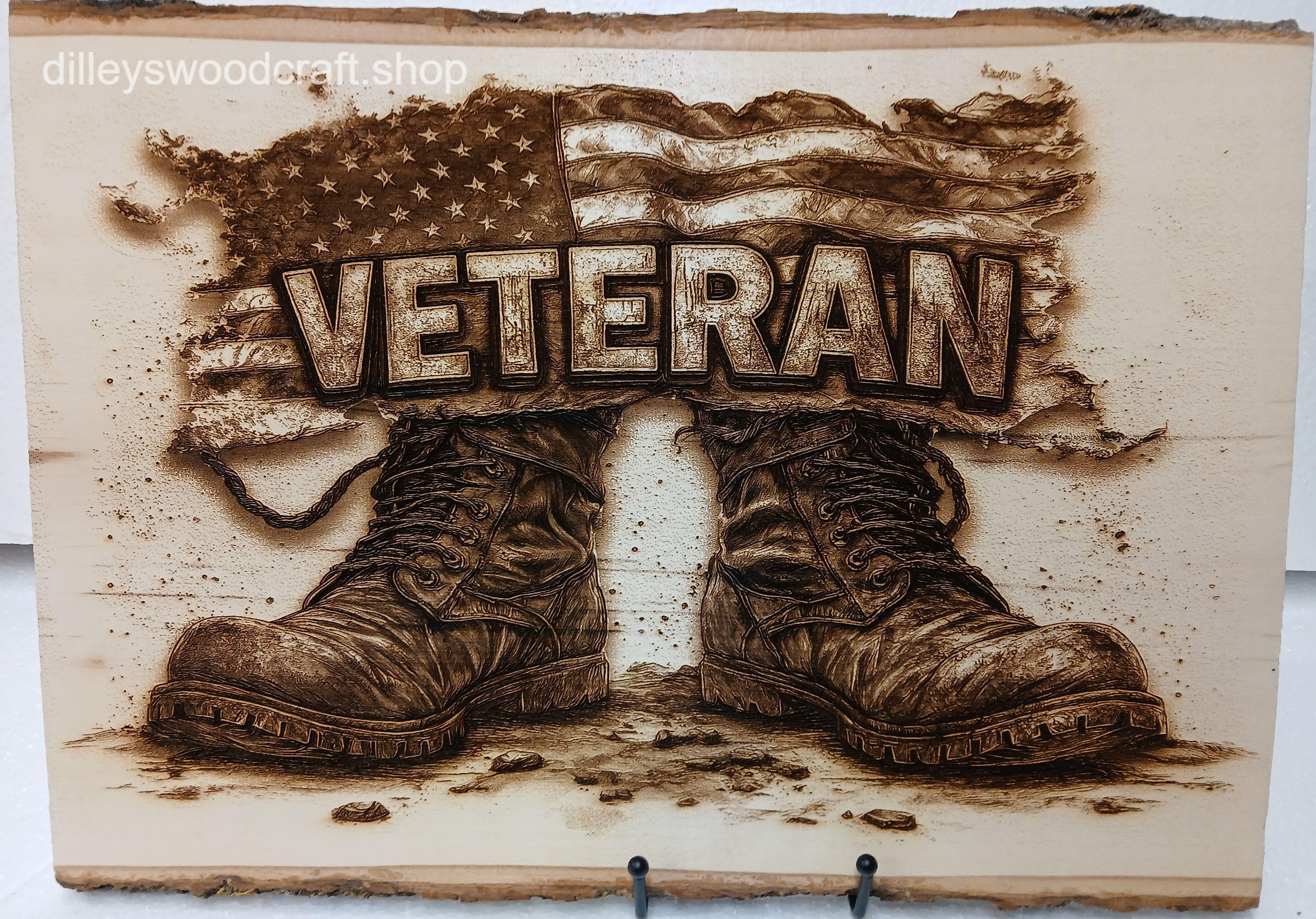 Veteran with Boots Engraving Board